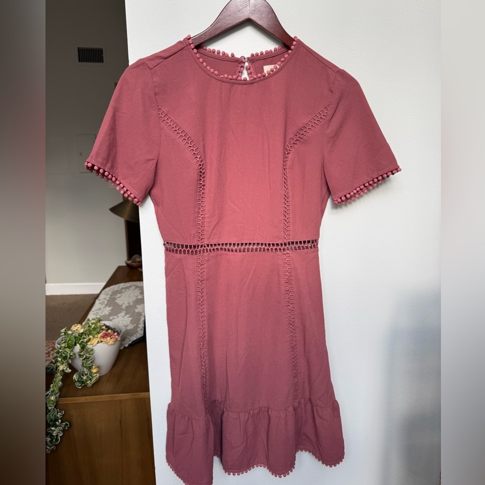 Moon River Dusty Rose Open Back Dress